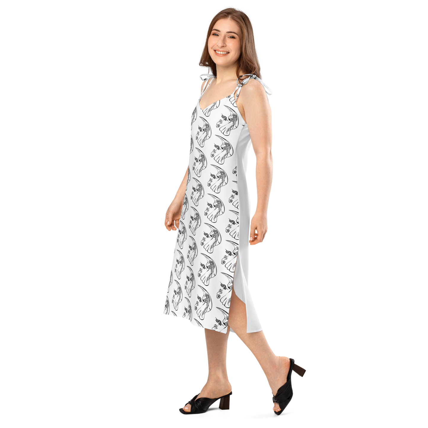 Essel W Tie-Strap Midi Dress
