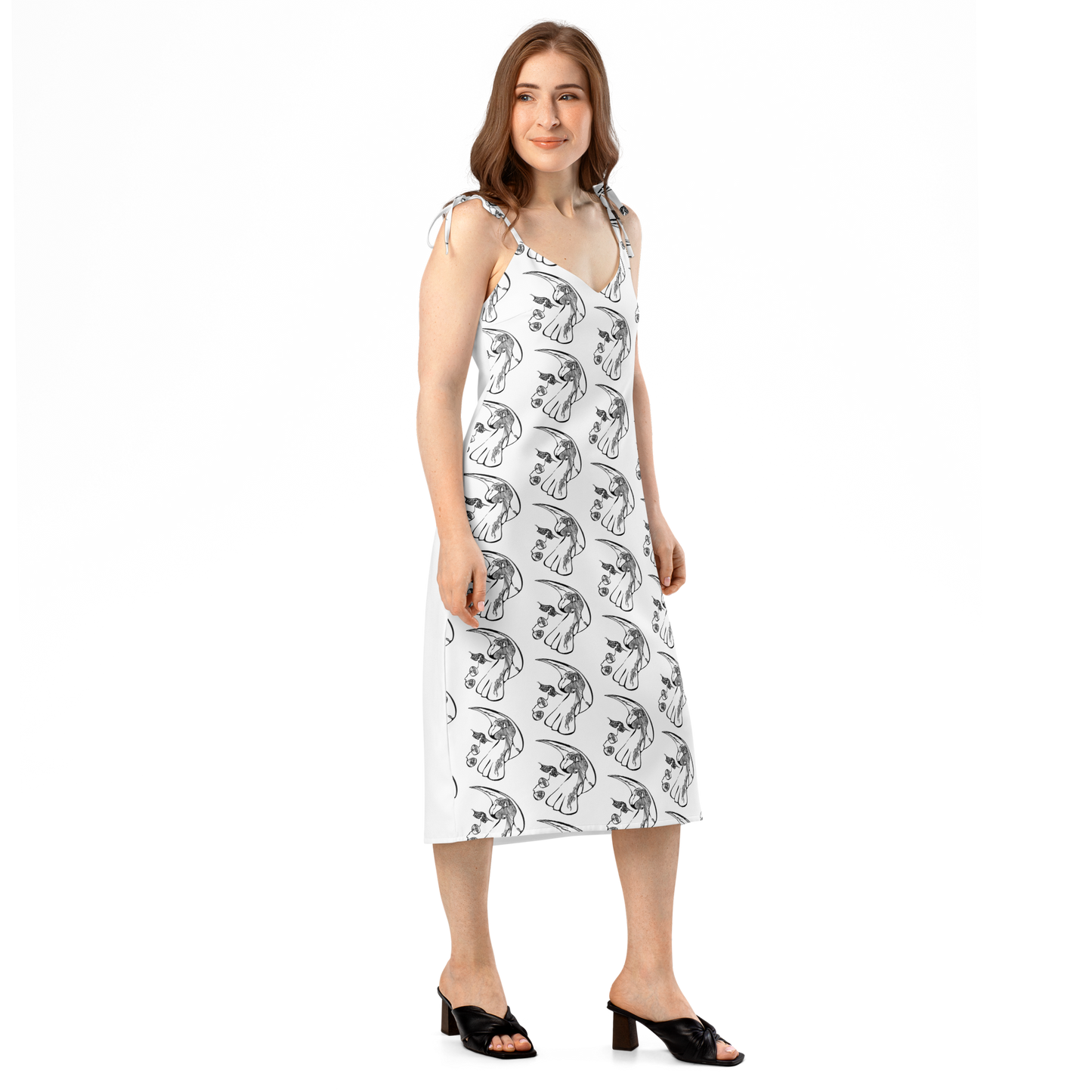 Essel W Tie-Strap Midi Dress